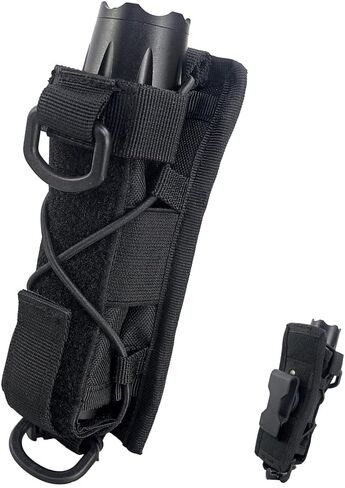Rotatable Flashlight Holster, Adjustable Tactical Torch Holder Heavy Duty Belt Pouch with Revolvable Clip in Kuwait