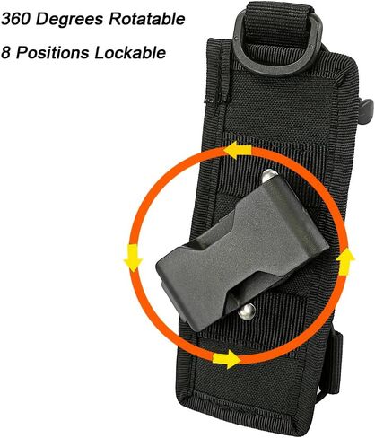 Rotatable Flashlight Holster, Adjustable Tactical Torch Holder Heavy Duty Belt Pouch with Revolvable Clip in Kuwait