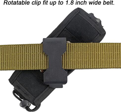 Rotatable Flashlight Holster, Adjustable Tactical Torch Holder Heavy Duty Belt Pouch with Revolvable Clip in Kuwait