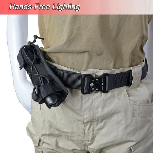 Rotatable Flashlight Holster, Adjustable Tactical Torch Holder Heavy Duty Belt Pouch with Revolvable Clip in Kuwait