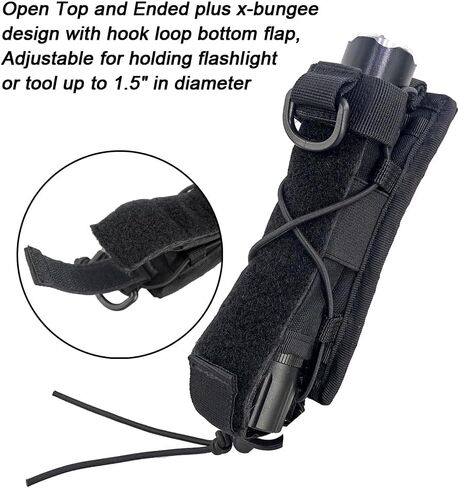 Rotatable Flashlight Holster, Adjustable Tactical Torch Holder Heavy Duty Belt Pouch with Revolvable Clip in Kuwait