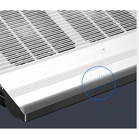 قاعدة تبريد للكمبيوتر المحمول، مروحة LED، رباعية الاتجاه، وحدة تحكم بشاشة LCD، مصدر طاقة، حتى 17 بوصة، حصيرة مضادة للانزلاق، شبكة سوداء in Kuwait