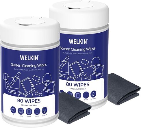 WELKIN Electronic Cleaning Wipes, 80 Count Streak-Free Screen Wipes in Saudi Arabia