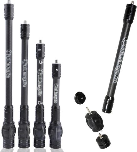 Bow Stabilizer for Compound Bow, 6" 8" 10" 12" Rod Balance Bar with Damping System and Weights Shock Absorber for Compound Bow Archery Accessory in Saudi Arabia