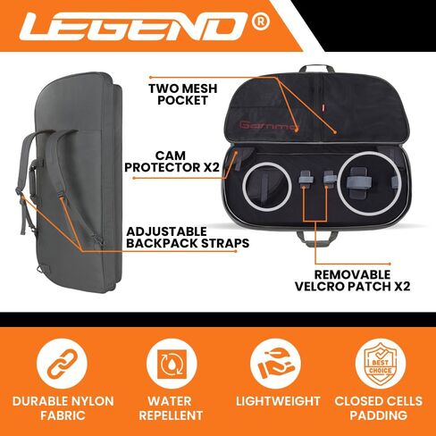 Legend Gamma Compound Bow Case - Premium Archery Bow Cases with Backpack & Shoulder Straps, Soft Bow Case for Archery Accessories & Gear, Lightweight Travel Bow Bag with Multiple Storage Pockets in Kuwait