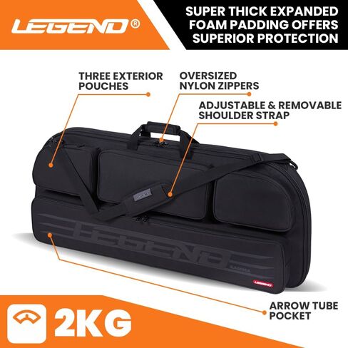 Legend Gamma Compound Bow Case - Premium Archery Bow Cases with Backpack & Shoulder Straps, Soft Bow Case for Archery Accessories & Gear, Lightweight Travel Bow Bag with Multiple Storage Pockets in Kuwait