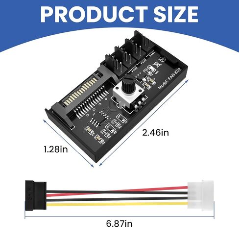 12V 4-Pin PC PWM Cooling Fan Speed Controller with SATA Power Cable in Saudi Arabia