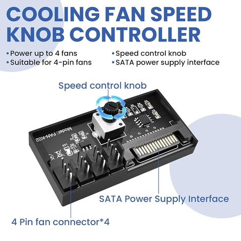 12V 4-Pin PC PWM Cooling Fan Speed Controller with SATA Power Cable in Saudi Arabia