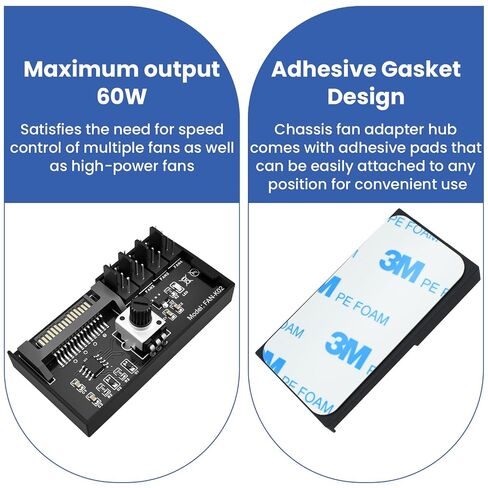 12V 4-Pin PC PWM Cooling Fan Speed Controller with SATA Power Cable in Saudi Arabia