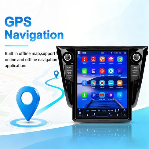 PHEZEN 12.1 inch Touchscreen Car Radio Fit for Nissan Rogue 2014-2019, Android 15 8Core Radio with Carplay & Android Auto in-Dash Navigation BT Mirror Link WiFi Backup Camera 4+64G in Kuwait