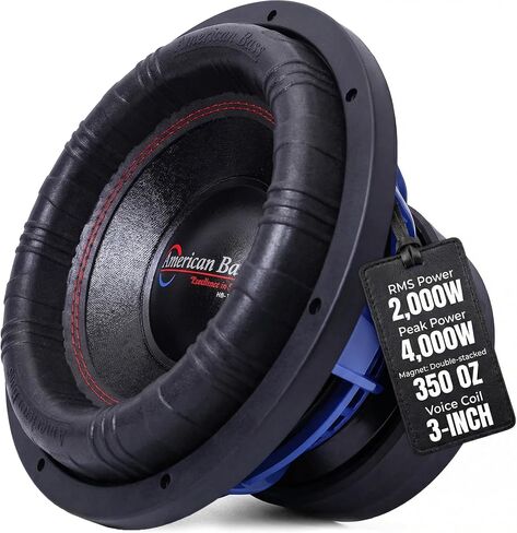 American Bass HD 15 Inch Car Subwoofer – 1 Ohm 4000 Max Watts - High Power Subwoofer Speaker with Deep Bass Performance, Premium Audio Upgrade for Cars, Trucks, and SUVs, Durable 15" Subwoofers in Saudi Arabia