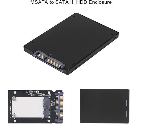 MSATA to III Converter Adapter, Durable Aluminium Enclosure Case, Convert Mini Hard Drive for PC, Stable & Longlasting Design in Saudi Arabia