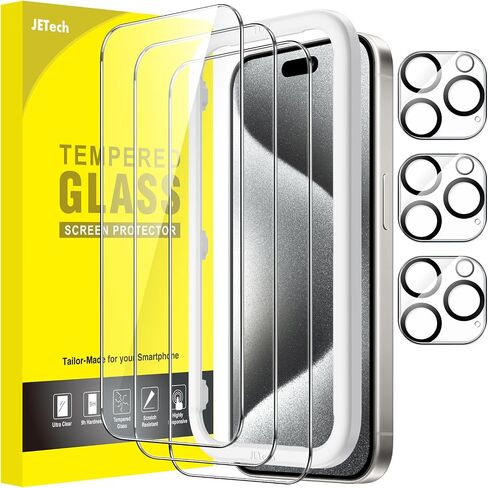 JETech Screen Protector for iPhone 15, 3+3 Pack in Kuwait