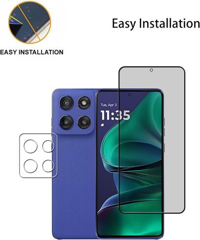 [2-2 Pack Privacy Screen Protector Designed For Motorola Moto G (2025) Anti Spy Private Tempered Glass Film 2-Pack Camera Lens Protector Film 2-Pack in Saudi Arabia