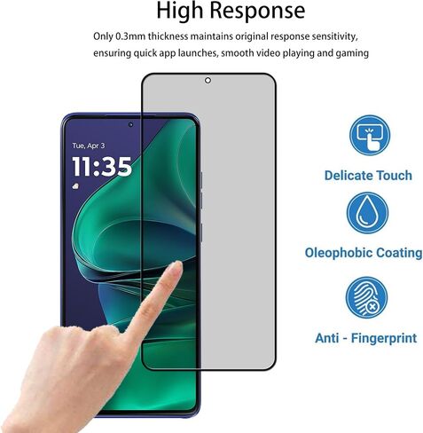 [2-2 Pack Privacy Screen Protector Designed For Motorola Moto G (2025) Anti Spy Private Tempered Glass Film 2-Pack Camera Lens Protector Film 2-Pack in Saudi Arabia