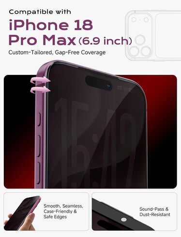 MAGIC JOHN Privacy for iPhone 18 Pro Max Anti-Reflective Screen Protector in Kuwait