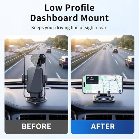 Phone Holder Car - 360°Adjustable Dashboard Mount, Non-Slip Car Phone Holder Compatible for All Smartphone, Universal Car Phone Mount (1 Pack) in Saudi Arabia