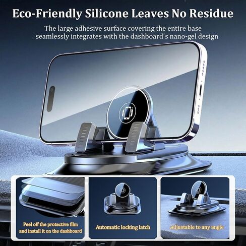 Phone Holder Car - 360°Adjustable Dashboard Mount, Non-Slip Car Phone Holder Compatible for All Smartphone, Universal Car Phone Mount (1 Pack) in Saudi Arabia
