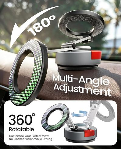 Rocoren Vacuum‑Gel Magnetic Car Phone Holder Mount for Dash & Windshield in Saudi Arabia