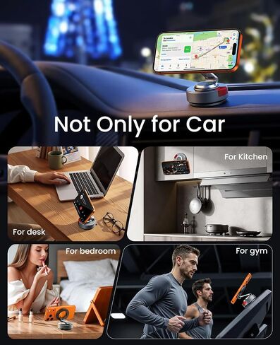 Rocoren Vacuum‑Gel Magnetic Car Phone Holder Mount for Dash & Windshield in Saudi Arabia