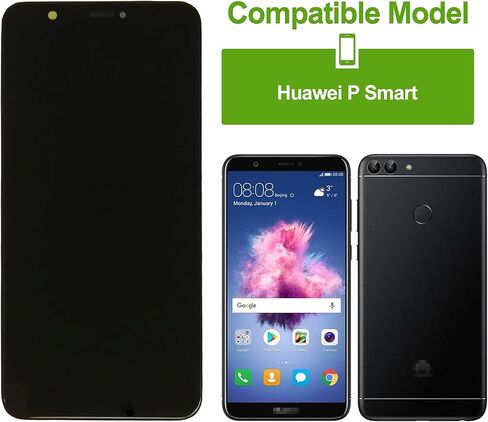 Replacement Compatible with Huawei P Smart (Black with Frame) LCD Display Touch Screen Digitizer Assembly with Repair Tools in Saudi Arabia