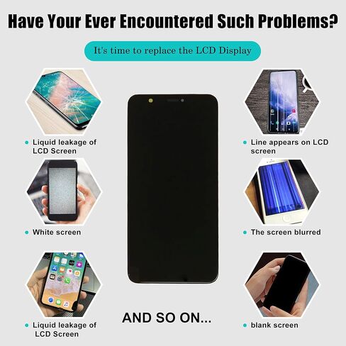 Replacement Compatible with Huawei P Smart (Black with Frame) LCD Display Touch Screen Digitizer Assembly with Repair Tools in Saudi Arabia