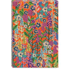 Punch Studio Molly & Rex Bold Blooms Orange Floral, Flip Top Hardcover Notepad, 60 Lined Pages (32558)