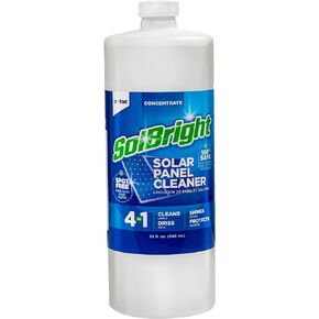 Rotak SolBright 4-in-1 Solar Panel Cleaner Solution For PV Solar Panels Spot Free Quick Dry Non-toxic Cleans Up to 10 Solar Systems (32 oz)