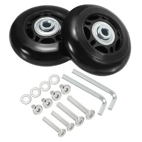 PATIKIL 70x19mm Luggage Suitcase Replacement Wheels, Set of 2 PU Swivel Caster Wheels Repair Kit with Screws and Washers for Trolley Box