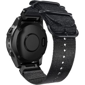 for Garmin Fenix 5 Plus/5, Fenix 6 Pro/6, Fenix 7, 22mm Nylon Quick Easy Fit Watch Band Replacement for Forerunner 945, Instinct, Approach S60
