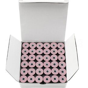CleverDelights Black Size L Prewound Bobbins - 144 Pack - Cardboard Sided - 3/8" x 13/16"