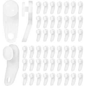 50 Pcs Plastic Curtain Hooks Curtain Roller Curtain Track Gliders White Traverse Rod Slides Curtain Track Glider Hooks Cross-bar Slide Rail Replacement Parts Plastic Curtain Rail Track Hooks
