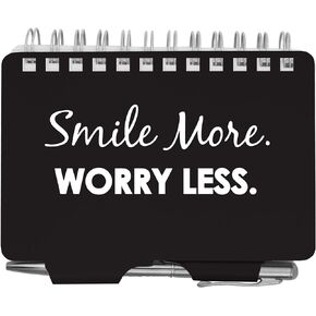 Wellspring Password Book, Smile More Worry Less, Black (2982)