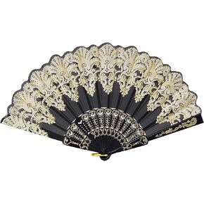 choyaxo Folding Hand Fan Handheld Chinese Folding Fan for Women Wedding Decoration Dancing Party