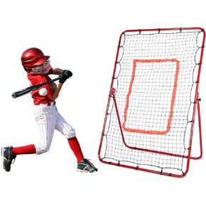 6 x 4 Feet Pitch Back Baseball Rebounder Net, Softball/Baseball Bounce Back Net for Throwing and Pitching Practice, Adjustable Rebounder Net Trainer