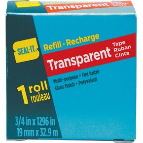 Transparent Stationery Tape Refill Rolls (3/4In x 1296In), 12Pk (60061)