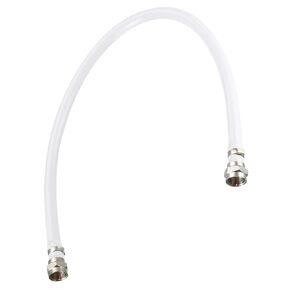 Rebower RG6 Coaxial Cables F Male to F Male, [for TV Cable Extension] - 1Feet / 75 Ohm/White / 1Pcs