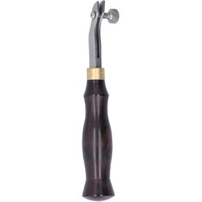 Edge Creaser Adjustable Leather Edger Creaser Wooden Handle Stainless Steel Professional Edge Press Skiving Tool DIY Leather Craft(1.2MM)