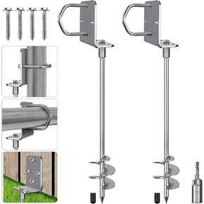 Multi-Purpose Ground Anchors Screw in, Wider Spiral Earth Anchors, Fully Welded Mobile Home Anchors for Trampolines, Swing Sets, Carports and More, 18''/30''