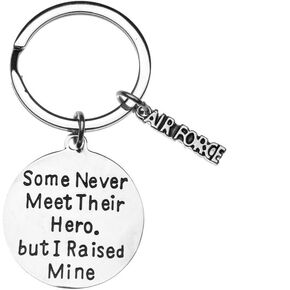 Infinity Collection Air Force Mom - Dad Charm Keychain, Raised Hero Jewelry, United Stated AirForce Gift, Military Mother - Father Keychain