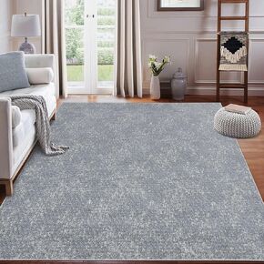 ROYHOME Runner Rug Modern Solid Textured Hallway Runner Rug Entryway Rug, Washable Stain Resistant Non-Slip Farmhouse Yarn Dyed Jacquard Bedroom Runner Carpet for Laundry Kitchen, Grey, 2' x 6'