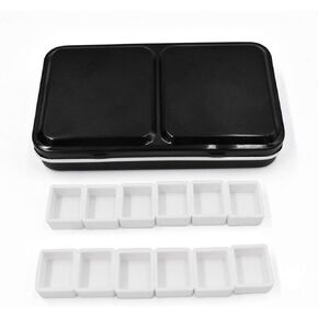 Empty Watercolor Tins Palette Paint Case with 12 Pcs Half Pans