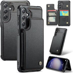 Kowauri for Samsung Galaxy A15 Case, PU Leather Wallet Case for Women Men with RFID Blocking Card Holder Slot Magnetic Closure Shockproof Protective Phone Cover for Samsung Galaxy A15 4G/5G,Black