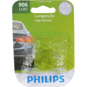 Philips Automotive Lighting 906 LongerLife Miniature Bulb, 2 Pack,906LLB2