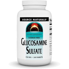 Source Naturals Glucosamine Sulfate, Sodium-Free 750 mg for Joint Support - 240 Tablets