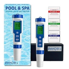 Digital pH & Salt 7 in 1 Meter Exclusive for Pools - Precise Salt and pH with Tester Pen - Salt and pH Pool Water Test Kit - Bid Farewell to Paper Test Strips - Accurate & Real Time