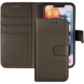 CORNUCOPIA iPhone 13 Pro Case- Leather Card Holder Wallet & Phone Case for iPhone 13 Pro, Genuine Leather Magnetic Flip Phone Case Wallet with Kickstand Cards Slots- Safe and Durable (Blue)