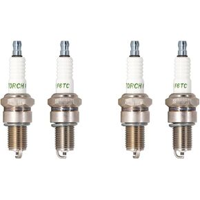 PK4 TORCH F6TC Spark Plug Replace for NGK BP6ES Spark Plug, for Bosch W6D W7D Spark Plug, for CHAMPION N9YC Spark Plug, for DENSO W20EP-U, for Honda 98079-56841, for AUTOLITE 53, for Brisk L15YC, OEM