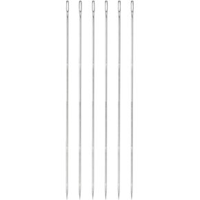 HARFINGTON 6pcs 10 Inch Upholstery Needles Large Eye Stitching Needles Stainless Steel Straight Hand Sewing Needles for Home Hand Sewing Leather Tapestry Embroidery Tufting Webbing Carpet