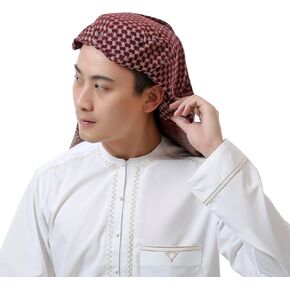Men Arab Head Scarf Middle East Desert Shemagh Wrap Muslim Arabian Headwear Cap